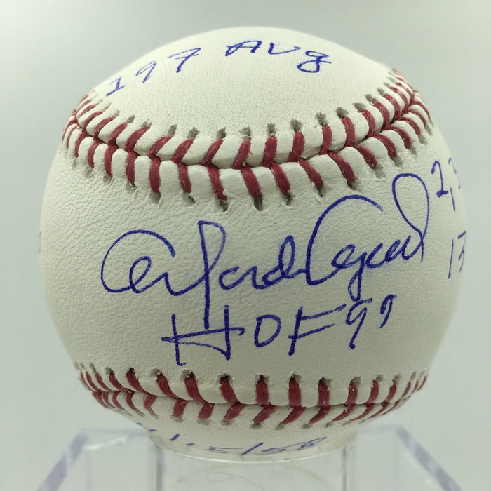 Orlando Cepeda Signed Heavily Inscribed Stat Baseball MLB AUTHENTICATED