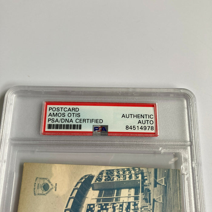 Amos Otis Signed 1969 New York Mets Welcome Home Shea Stadium Postcard PSA DNA