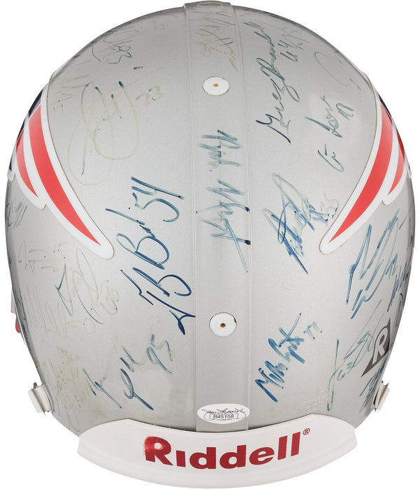 2001 New England Patriots Team Signed Helmet Tom Brady First Super Bowl JSA
