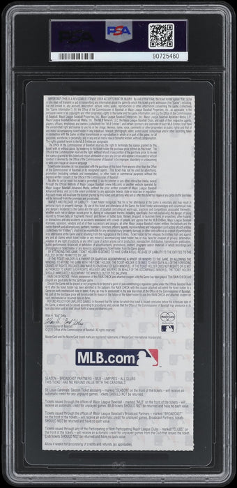 David Freese Signed 2011 World Series Game 7 Full Ticket PSA DNA GEM MINT 10