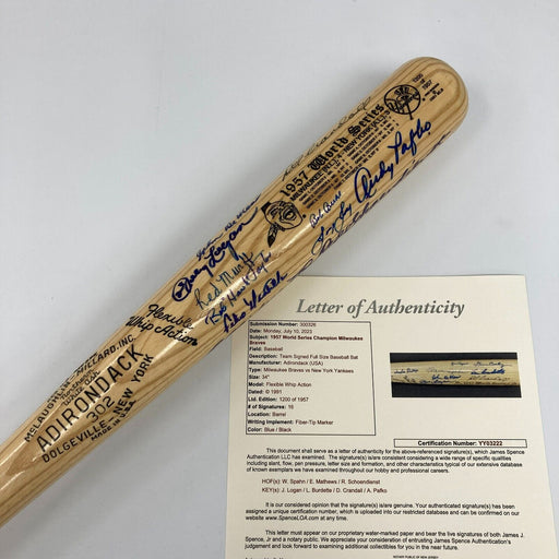 1957 Milwaukee Braves World Series Champs Team Signed Bat JSA COA