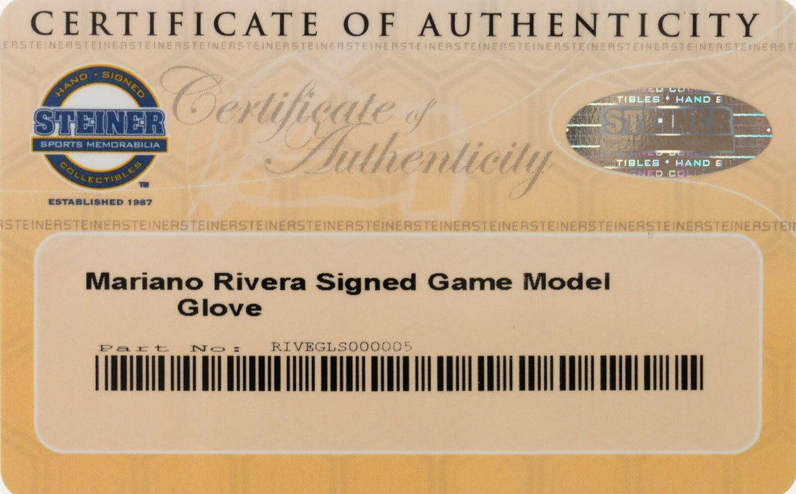 Mariano Rivera Signed Authentic Nike Game Model Baseball Glove Steiner COA