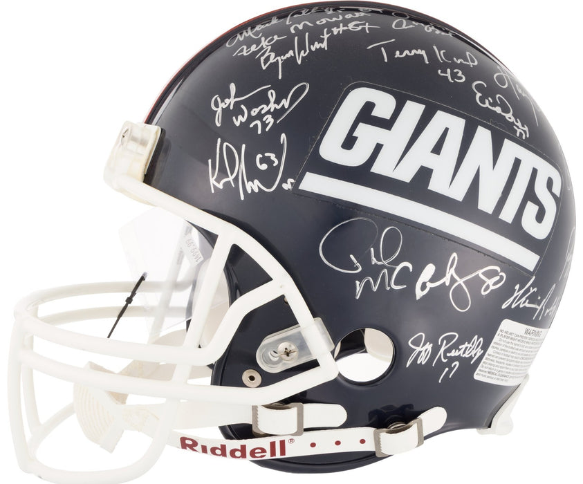 1986 New York Giants Super Bowl Champs Team Signed Full Size Helmet Beckett COA