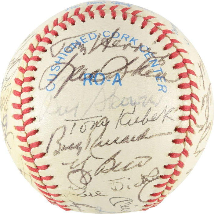 Mickey Mantle Roger Maris Joe Dimaggio Yankees Greats Signed Baseball 36 Sig PSA