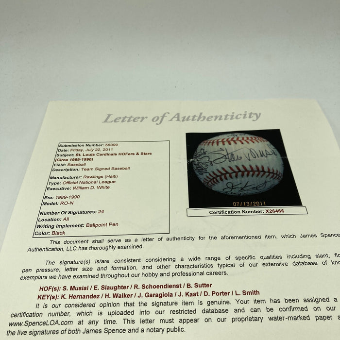 St. Louis Cardinals Hall Of Fame Legends Multi Signed Baseball Stan Musial JSA