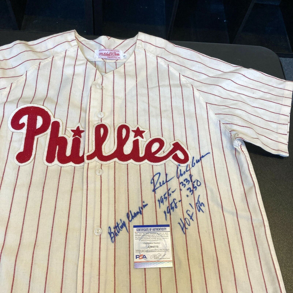 The Finest Richie Ashburn Signed Philadelphia Phillies STAT Jersey PSA DNA COA