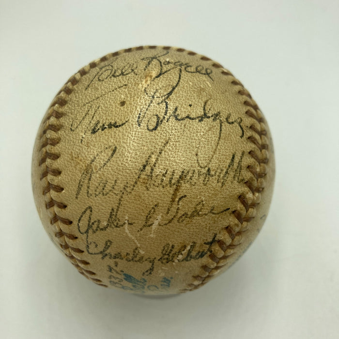 1937 Detroit Tigers Team Signed American League Baseball Hank Greenberg JSA COA