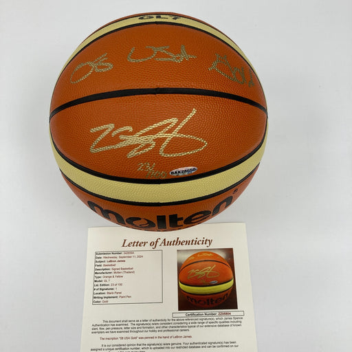 Lebron James "2008 USA Gold" Signed Olympics Basketball UDA #23/100 & JSA