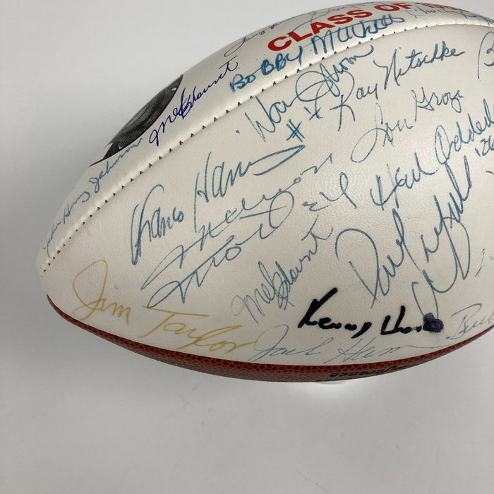 1989 HOF Induction Signed Football 45 Sigs Johnny Unitas Bart Starr Landry JSA