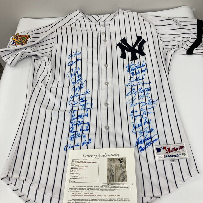 1996 New York W.S. Champs Team Signed World Series Jersey Derek Jeter JSA COA