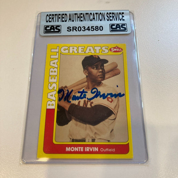 1990 Swell Monte Irvin Signed Baseball Card CAS Certified Auto