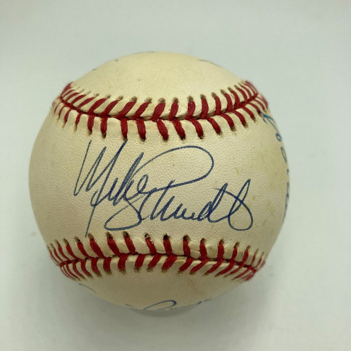 Mickey Mantle Willie Mays Hank Aaron 500 Home Run Signed Baseball PSA DNA