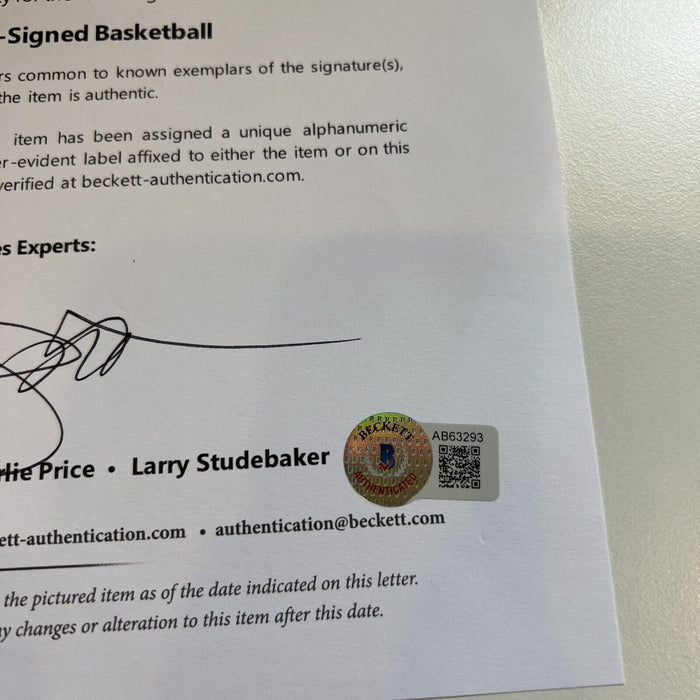 Wilt Chamberlain Bill Russell Kareem Abdul-Jabbar Dr. J Signed Basketball BAS