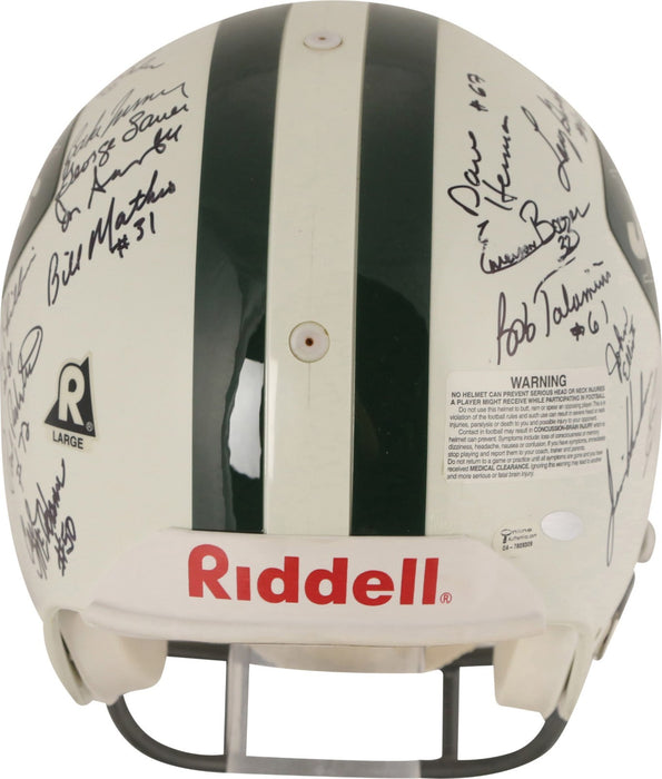 1969 New York Jets Super Bowl Champs Team Signed Authentic Game Helmet Steiner