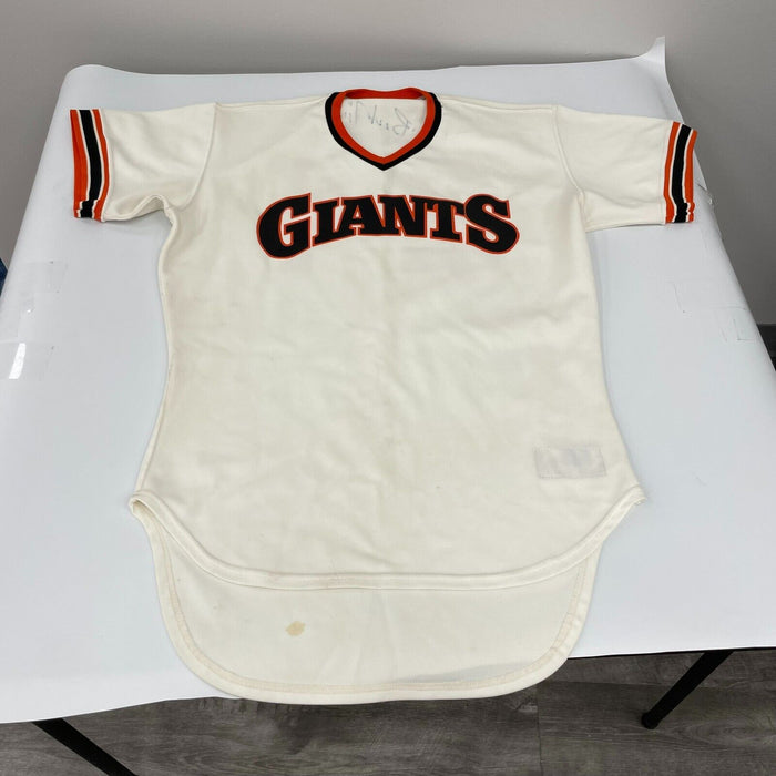 Willie Mays Signed Authentic 1980's San Francisco Giants Game Issued Jersey JSA