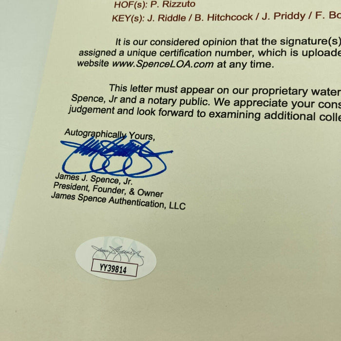 Phil Rizzuto 1940 Kansas City Blues Rookie Minor League Team Signed Baseball JSA