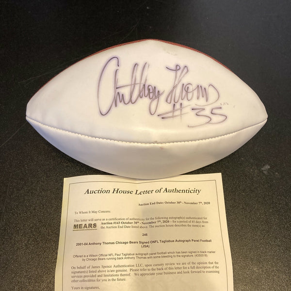 Anthony Thomas Signed Autographed Wilson NFL Football JSA COA