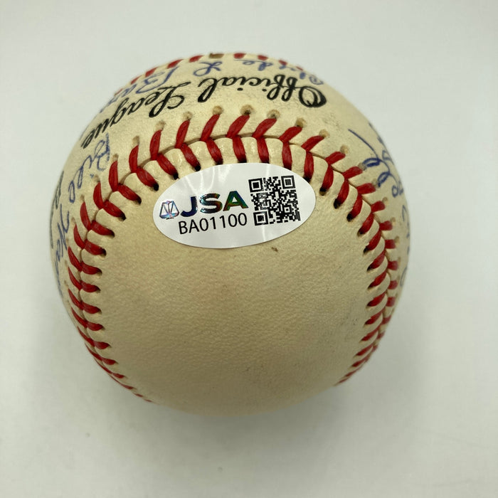 Roger Peckinpaugh  Bob Shawkey Joe Dugan Joe Wood Signed Baseball JSA COA