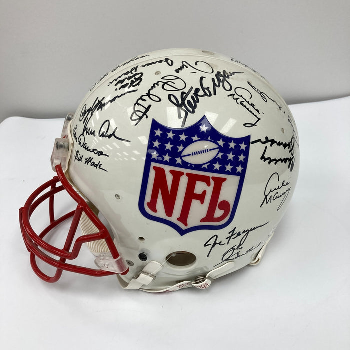 Quarterback Legends Signed Helmet 30 Sigs Johnny Unitas Len Dawson Beckett COA