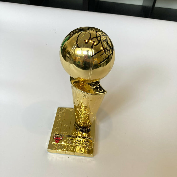 Dennis Rodman Signed Chicago Bull NBA Finals Trophy PSA DNA Sticker