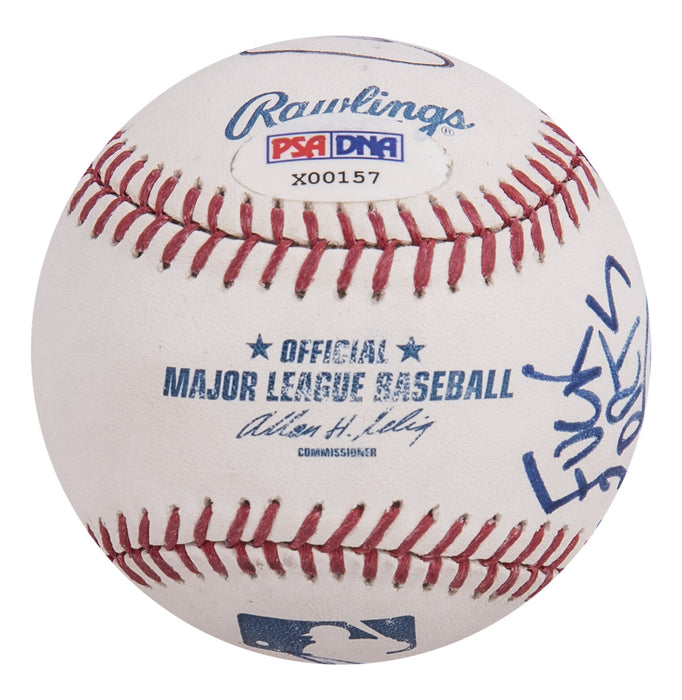 Taylor Hawkins Foo Fighters Band Multi Signed Baseball Expletive Drawing PSA DNA