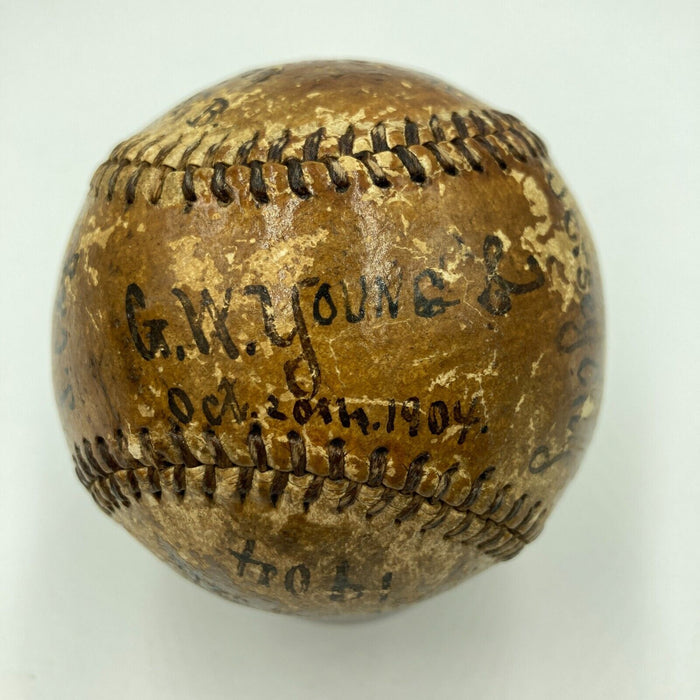 Historic Buffalo vs. Jersey City 1904 Signed Game Used Last Game Trophy Baseball