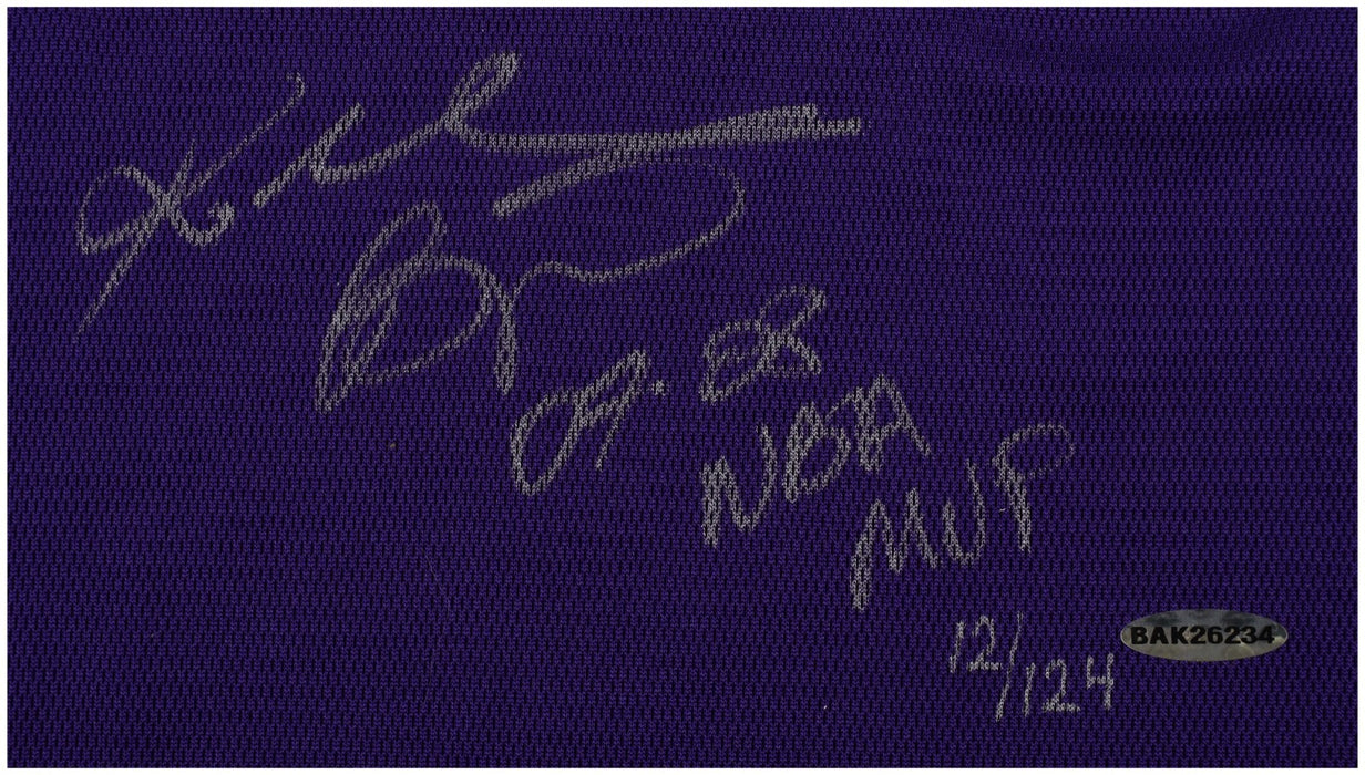 Kobe Bryant 2007-08 NBA MVP Signed Pro Cut Los Angeles Lakers Jersey UDA & BAS