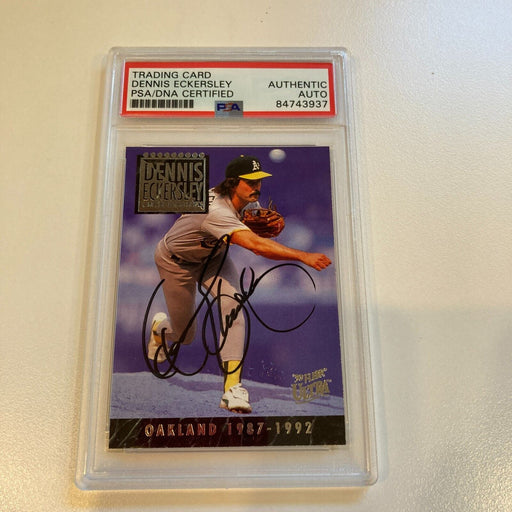 Rare 1993 Fleer Ultra Dennis Eckersley Signed Promo Card Fleer Stamp PSA DNA