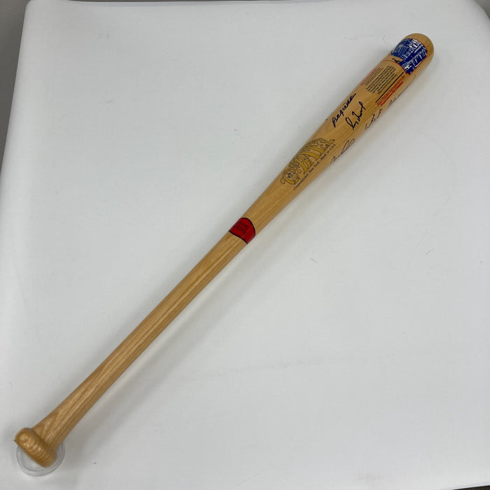 Cubs HOF Signed Bat Ernie Banks Greg Maddux Ryne Sandberg Sammy Sosa Dawson JSA