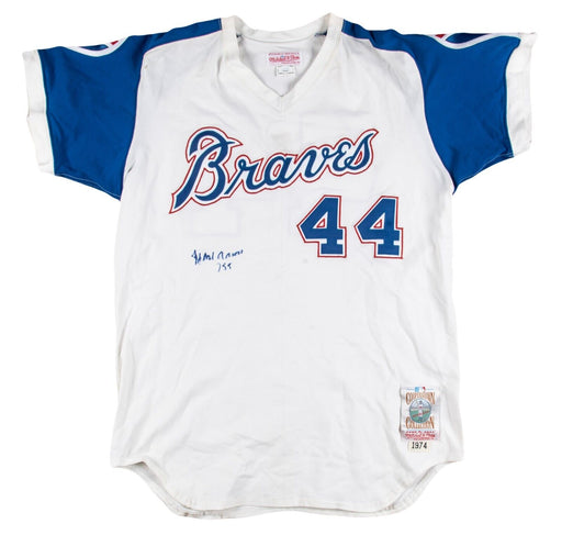 Hank Aaron 755 Home Runs Signed Authentic 1974 Atlanta Braves Jersey JSA COA