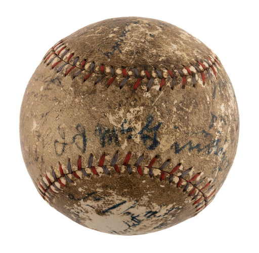 Joe McGinnity Babe Ruth Lou Gehrig 1928 World Series Signed Baseball JSA COA