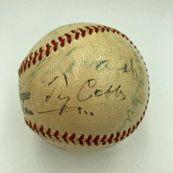 Kid Nichols Ty Cobb Jimmie Foxx Cy Young Tris Speaker HOF Signed Baseball PSA