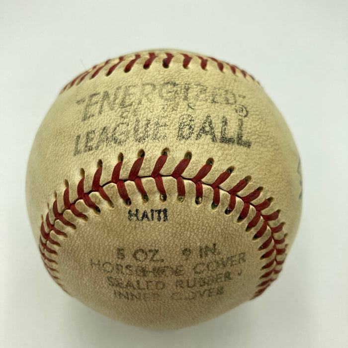 Beautiful Satchel Paige & Warren Giles Signed Baseball JSA Displays As Single