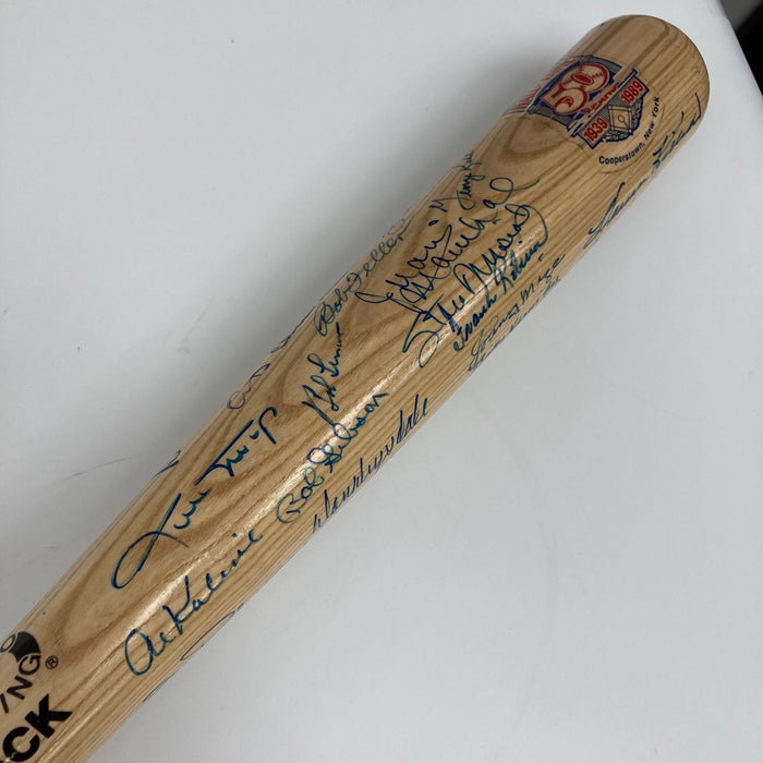 Beautiful Hall Of Fame Multi Signed Baseball Bat 41 Sigs Ted Williams Mays JSA