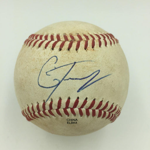 Gleyber Torres Pre Rookie Signed Game Used Minor League Baseball Yankees JSA