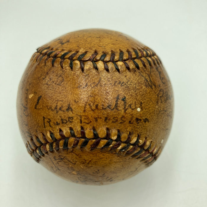 Christy Mathewson & Ty Cobb 1918 Team Signed National League Baseball JSA COA