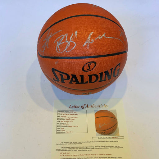 Kobe Bryant 2013-14 Los Angeles Lakers Team Signed Spalding NBA Basketball JSA