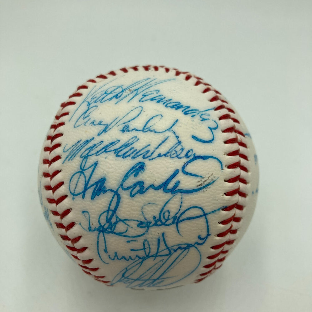 1985 - 1986 New York Mets Team Signed Baseball 28 Sigs With Gary Carter