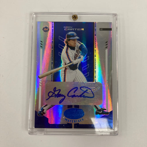 2004 Leaf Certified Materials Mirror Autograph Blue Gary Carter Auto #93/100