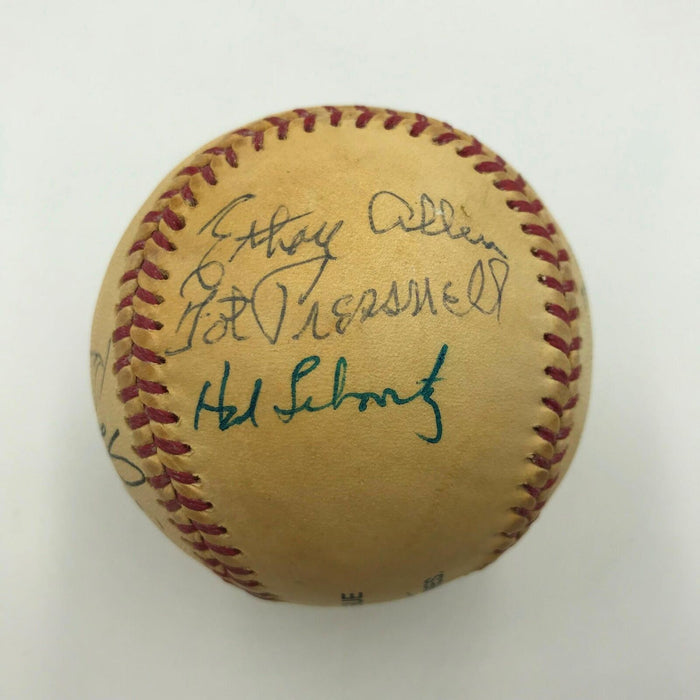 1984 Ohio Hall Of Fame Induction Signed Baseball Bob Howsam Mike Garcia JSA COA