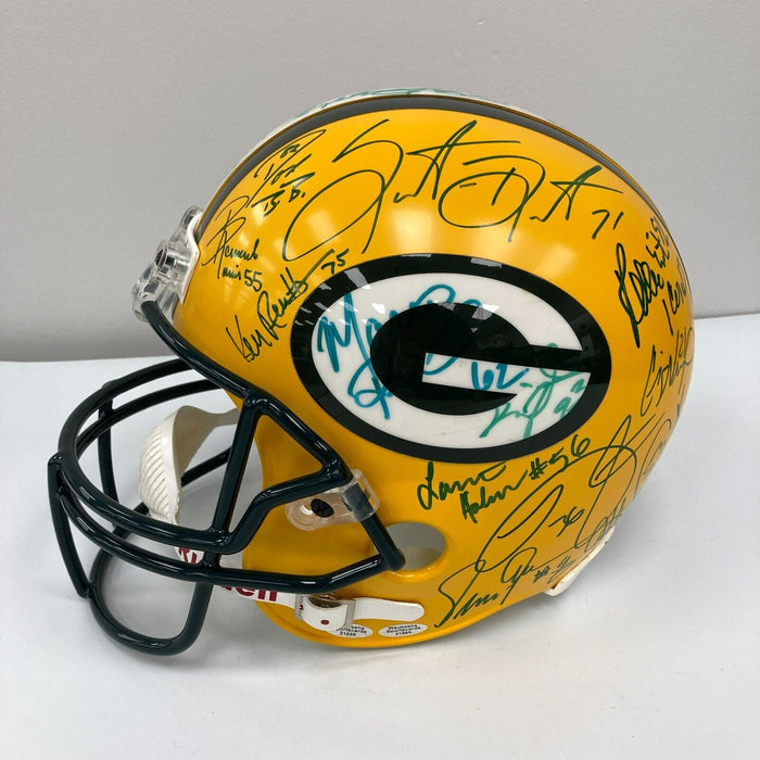 1996 Green Bay Packers Super Bowl Champs Team Signed Full Size Helmet JSA COA