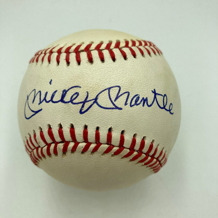 Mickey Mantle Signed American League Baseball PSA DNA Auto Graded MINT 9