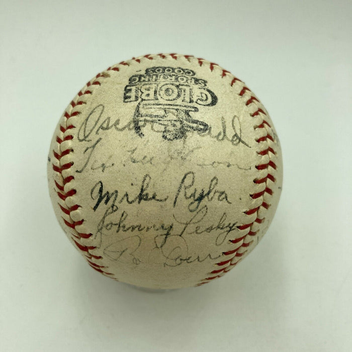 Nice 1943 Boston Red Sox Team Signed Baseball Ted Williams Al Simmons JSA COA