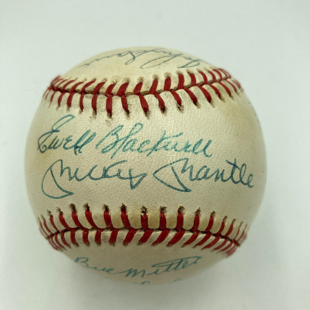 1953 New York Yankees World Series Champs Team Signed Baseball Mickey Mantle JSA