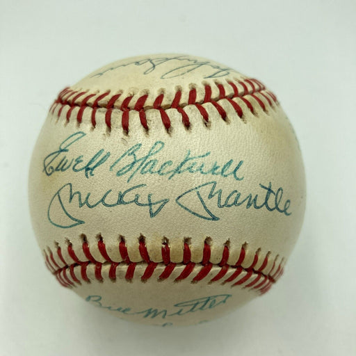 1953 New York Yankees World Series Champs Team Signed Baseball Mickey Mantle JSA
