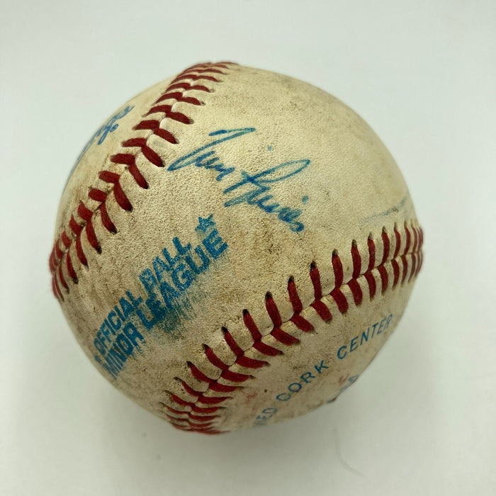 Derek Jeter Rookie Signed Game Used Official Minor League Baseball JSA COA