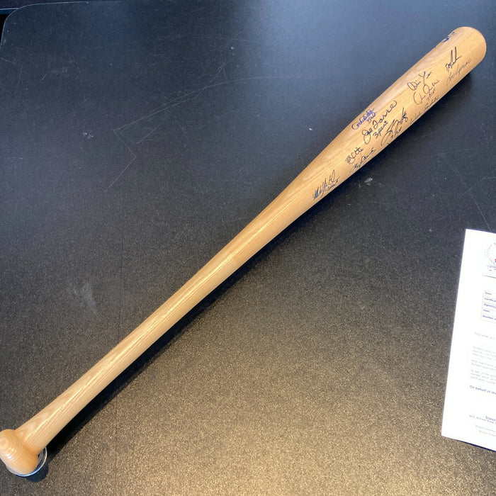 2000 Yankees Team Signed Bat Derek Jeter Mariano Rivera Inscribed "3 Peat" BAS