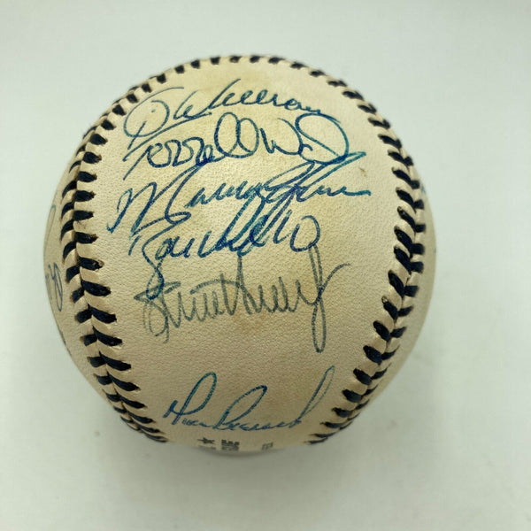 1996 Atlanta Braves NL Champs Team Signed Mickey Mantle Day Baseball JSA COA