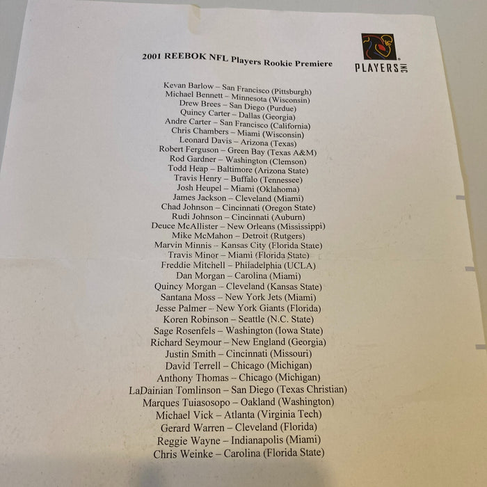 Drew Brees 2001 NFL Rookies Multi Signed Football 36 Sigs Beckett COA