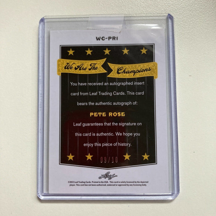 2012 Leaf Pete Rose #9/10 Auto Signed Autographed Baseball Card